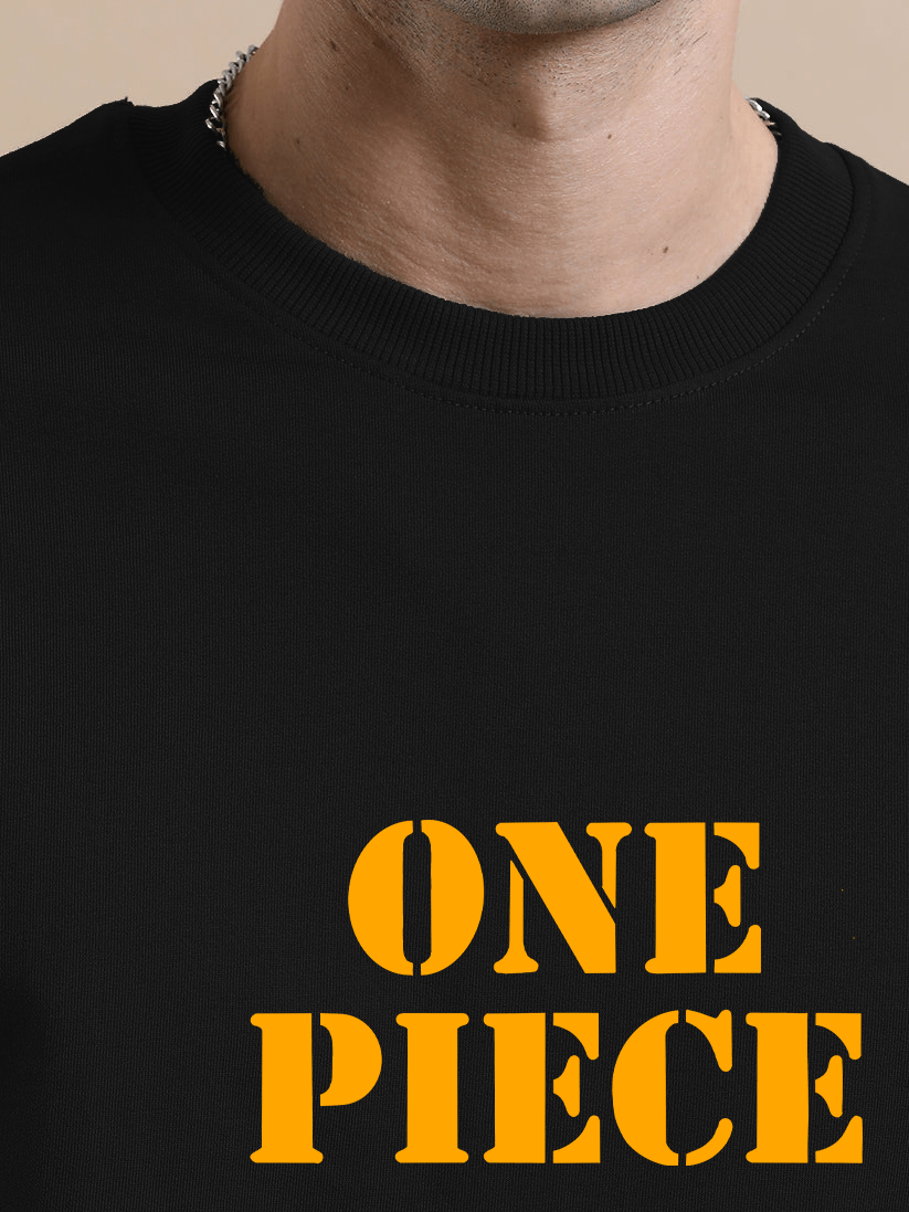 One Piece Black Oversize T-Shirt - Awara Bacha