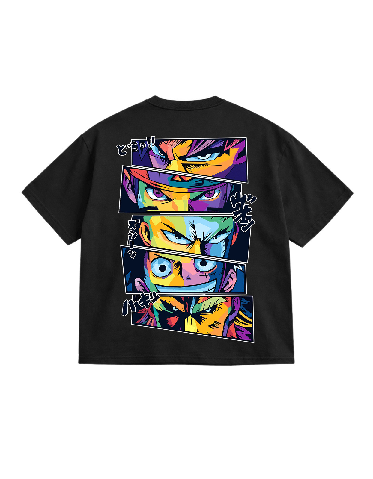 One Piece Black Oversize T-Shirt - Awara Bacha
