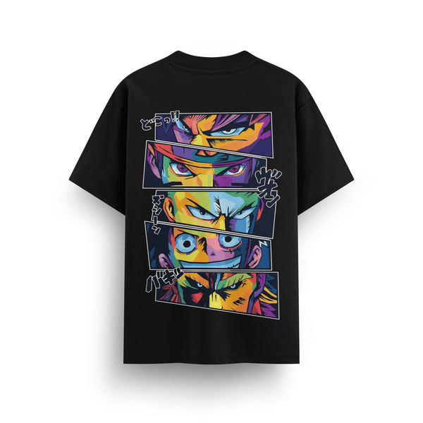 One Piece Black Oversize T-Shirt - Awara Bacha