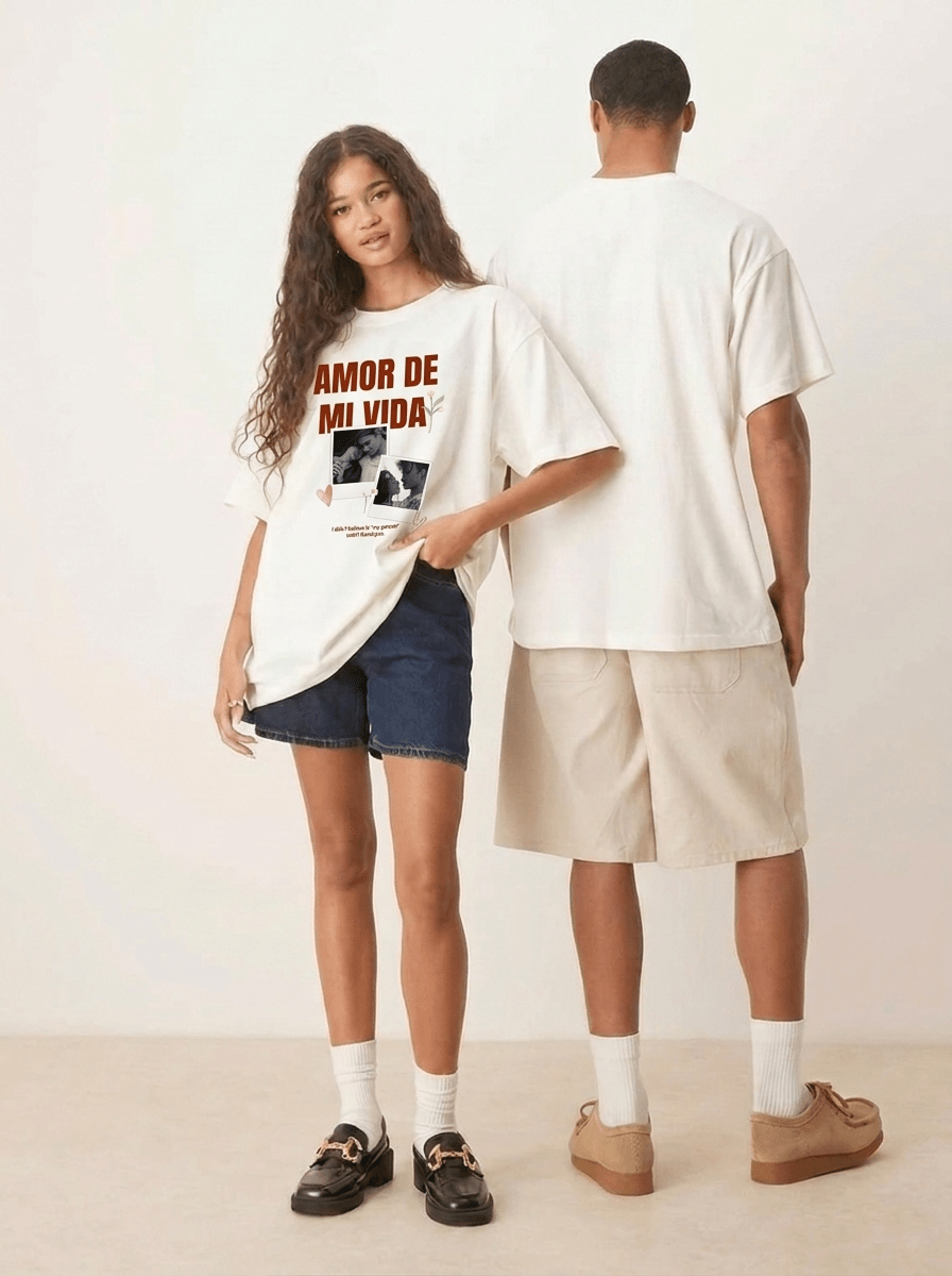 Personalized Photo Graphic Off-White T-Shirt - Awara Bacha