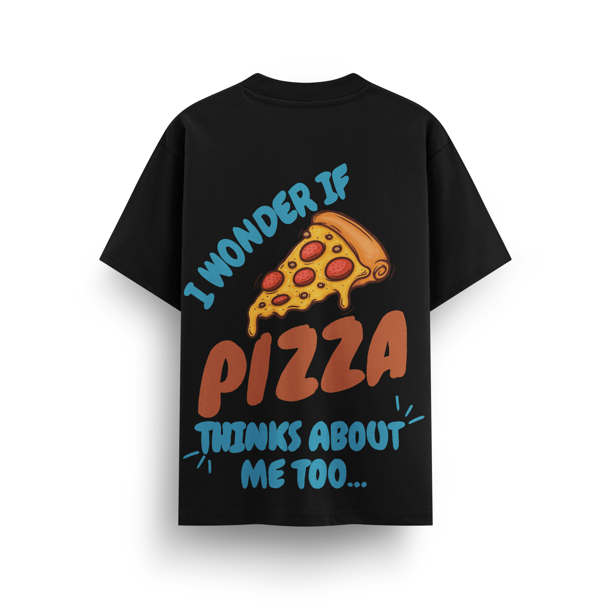 Pizza Black Oversize T-Shirt - Awara Bacha