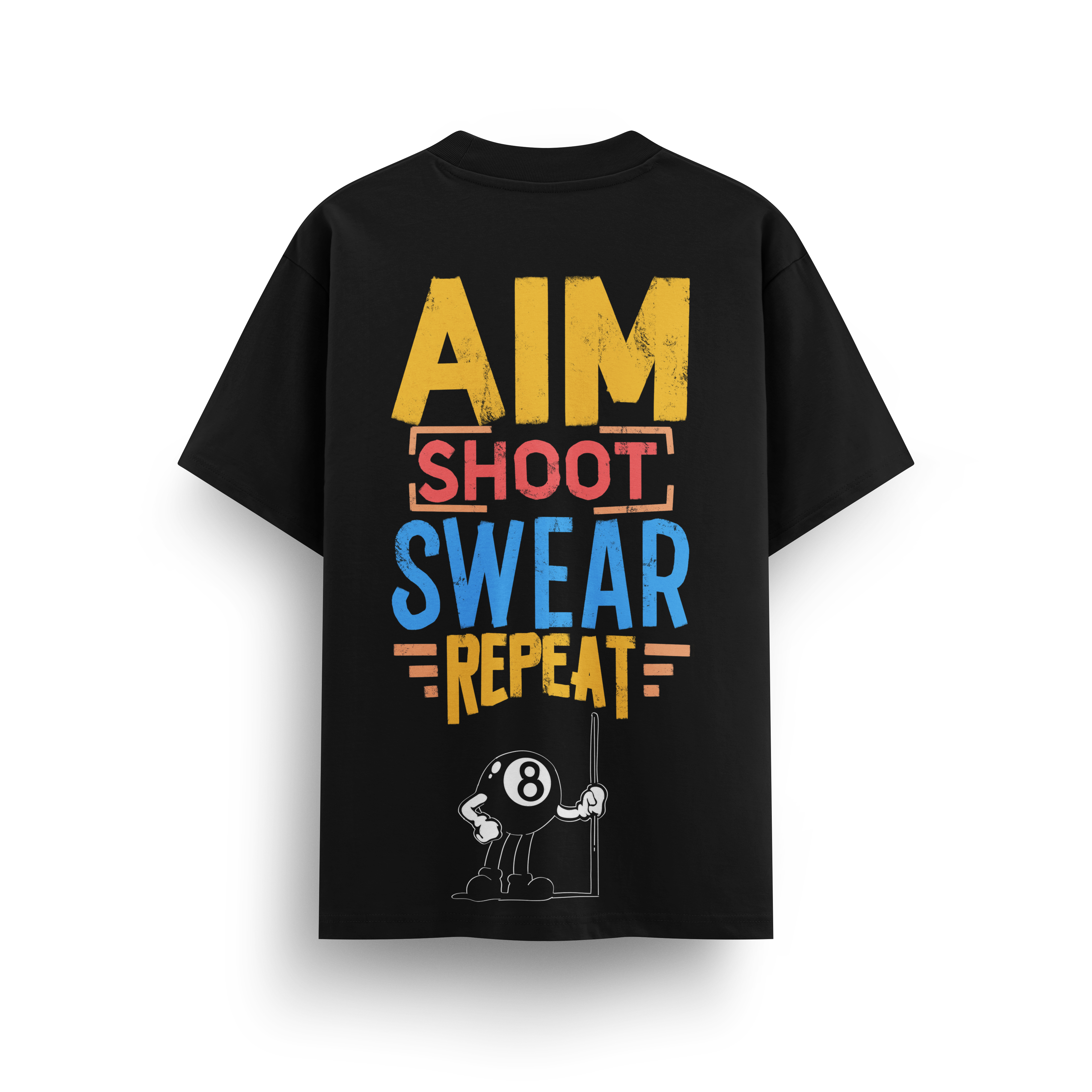 Snooker Pool Black Oversize T-Shirt