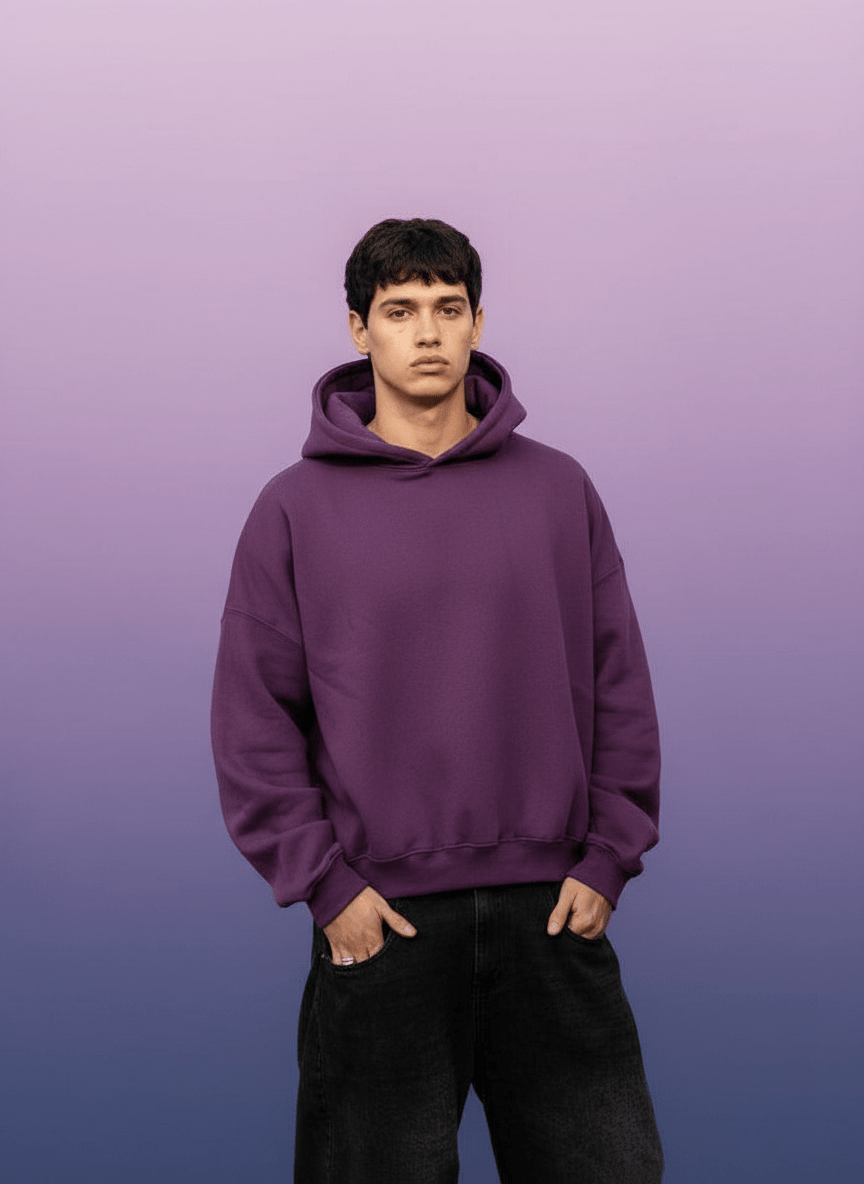 Purple Oversize Hoodie - Awara Bacha