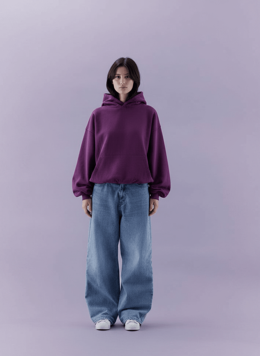 Purple Oversize Hoodie - Awara Bacha