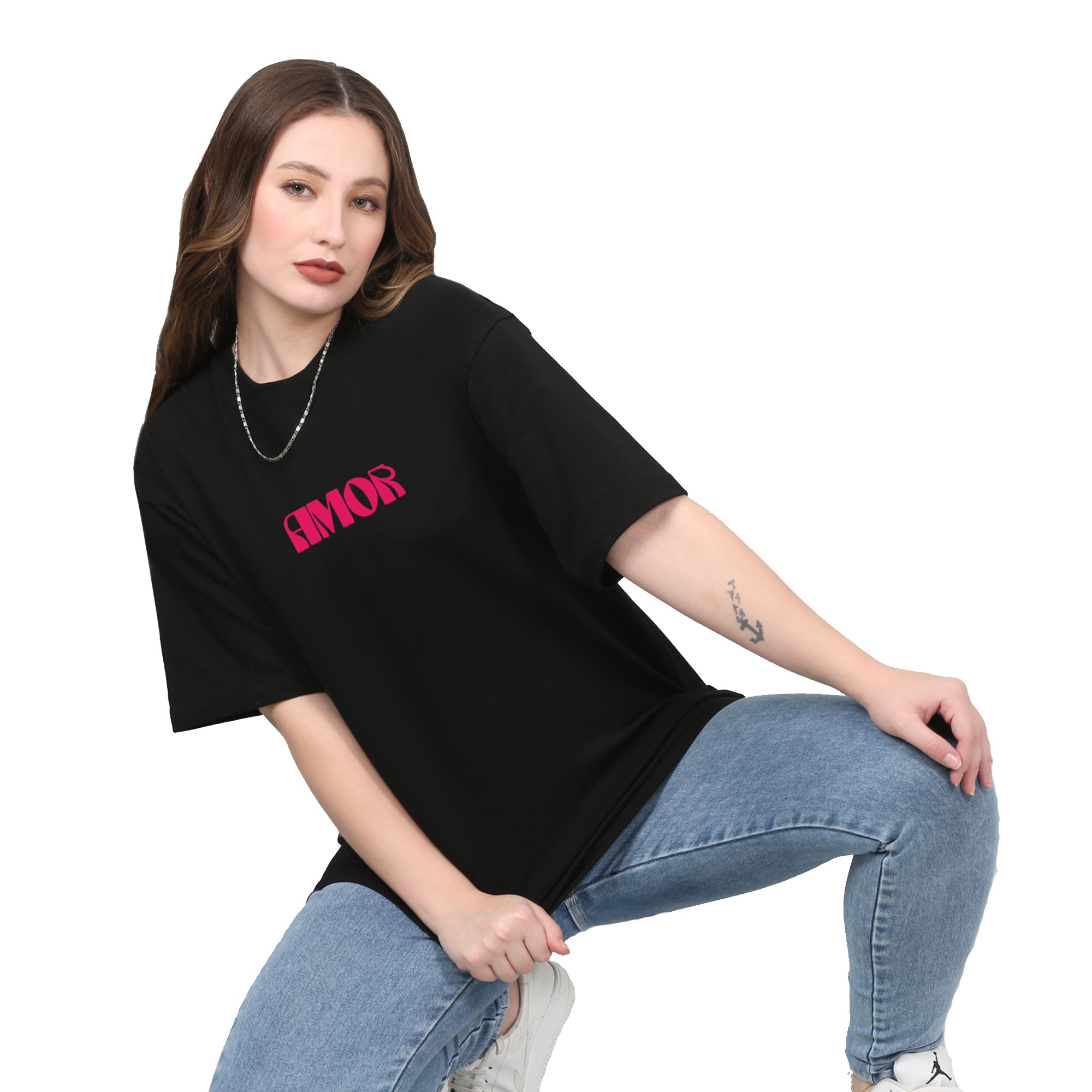 More Amor Por Favor Black Oversize T-Shirt