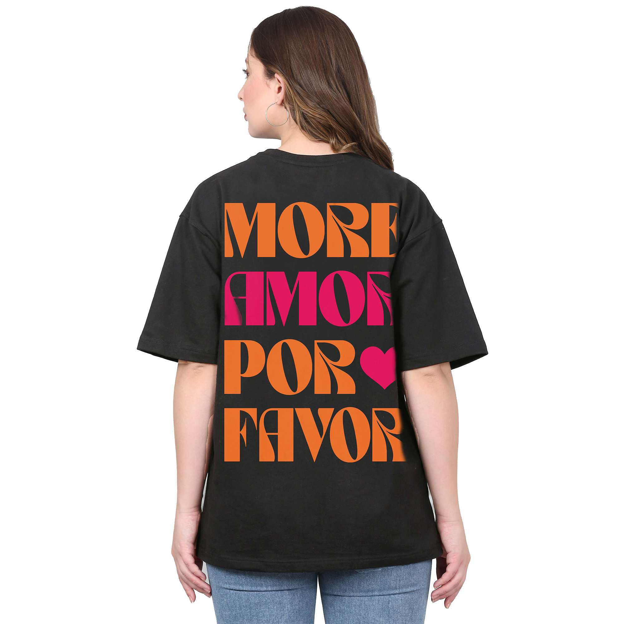 More Amor Por Favor Black Oversize T-Shirt