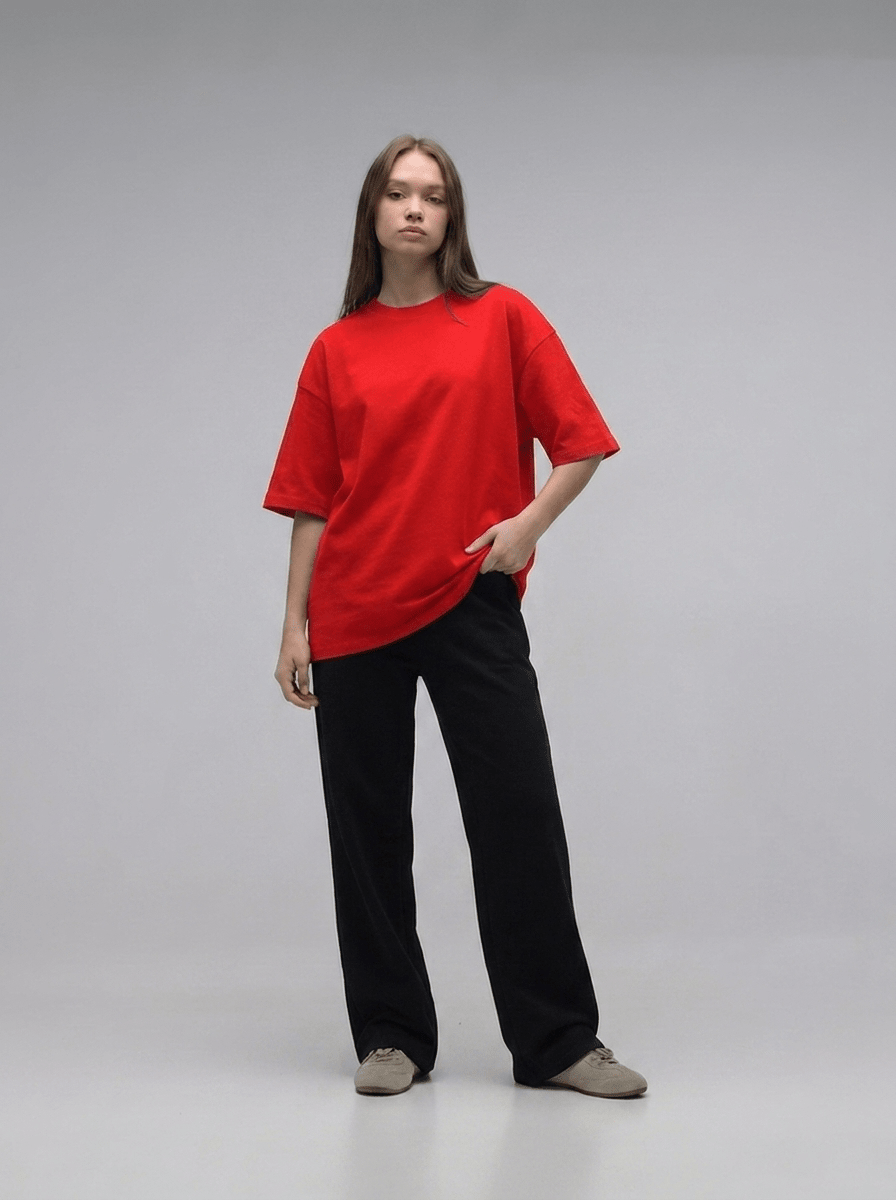 Red Oversize T-Shirt - Awara Bacha