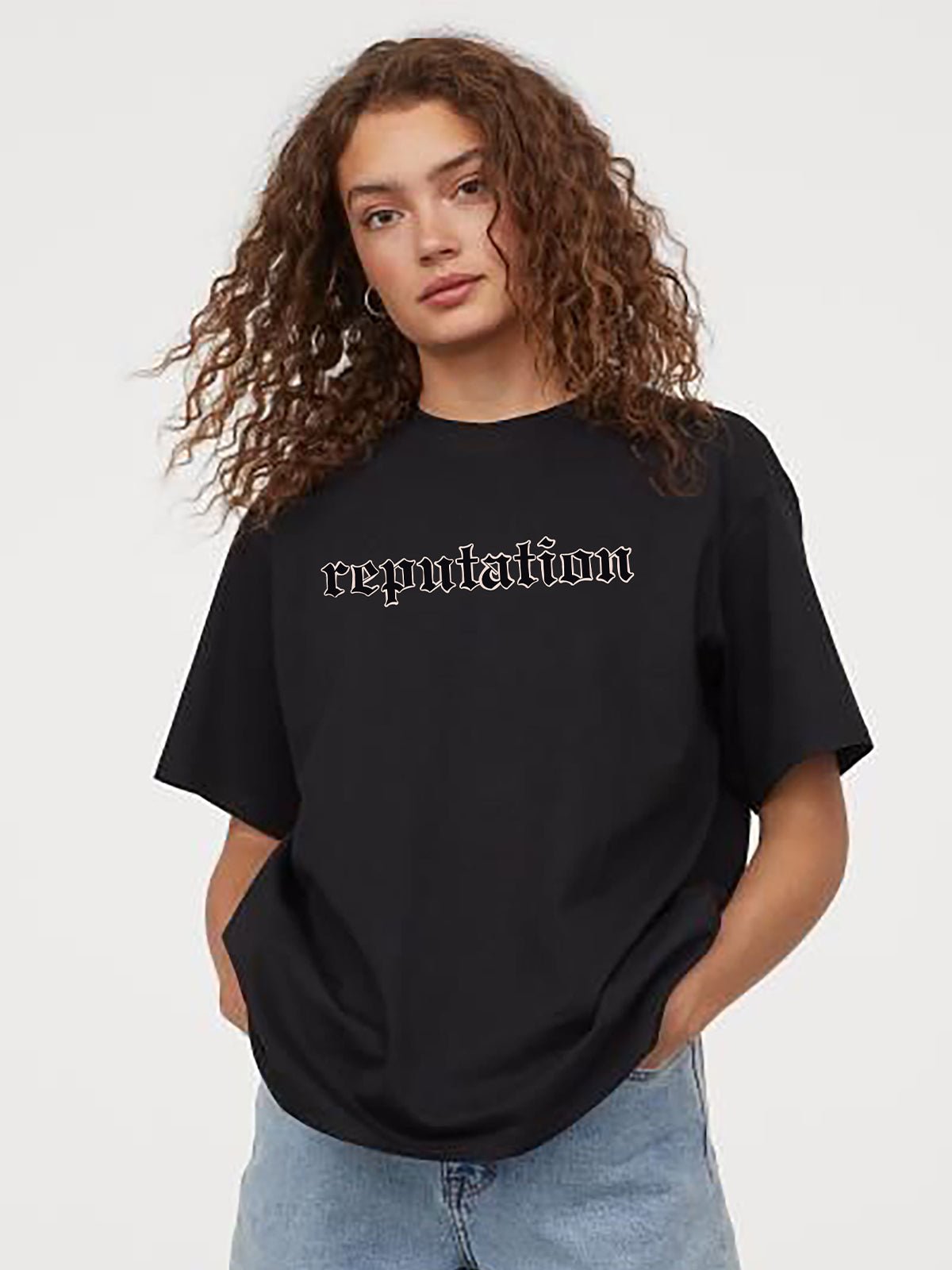 Reputation Taylor Swift Black Oversize T-Shirt - Awara Bacha