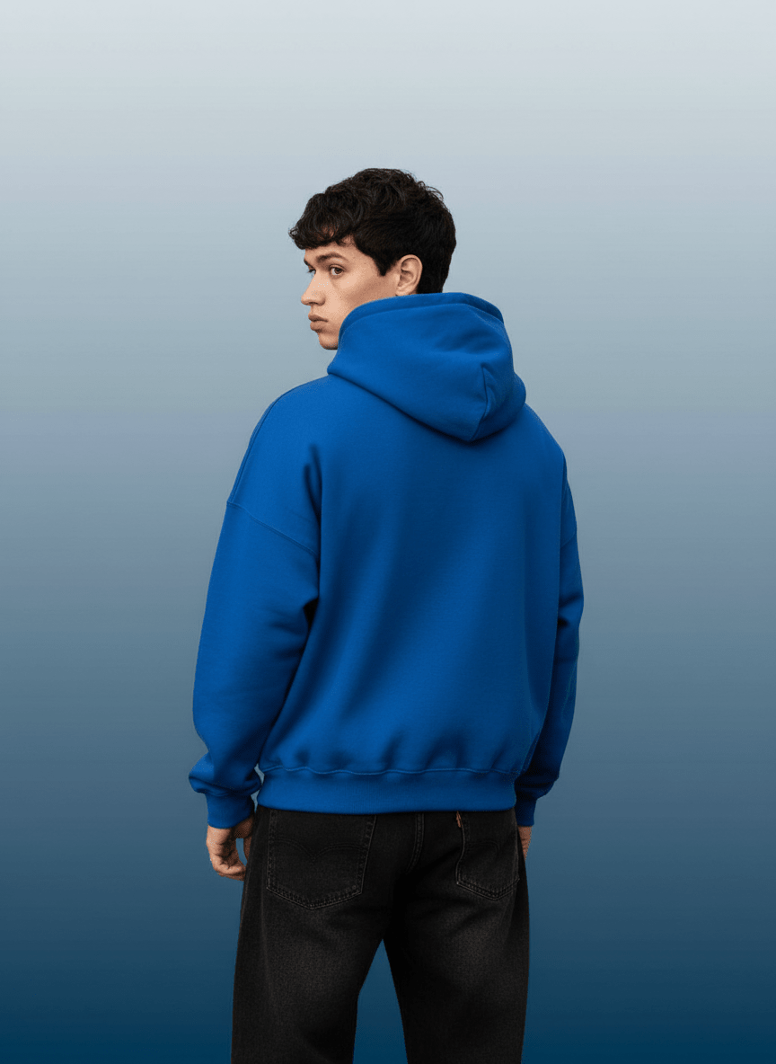 Royal Blue Oversize Hoodie - Awara Bacha