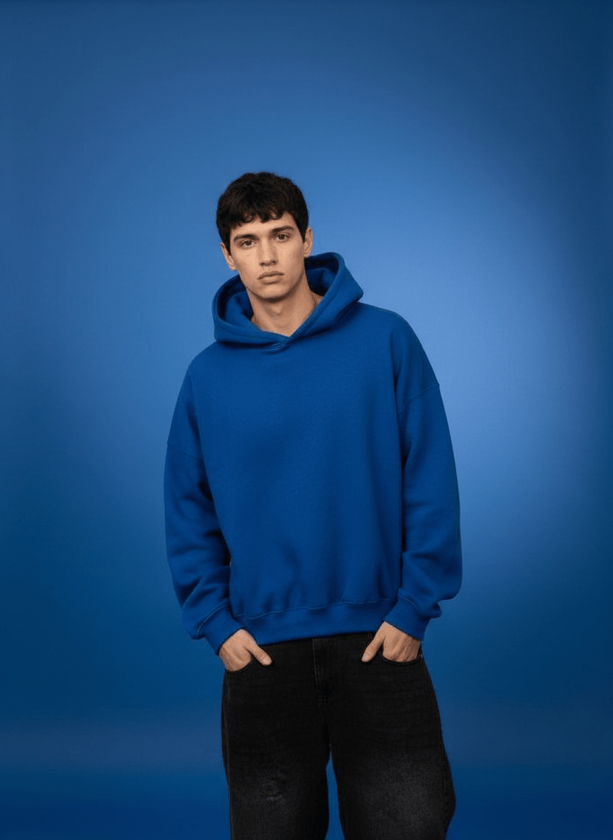Royal Blue Oversize Hoodie - Awara Bacha