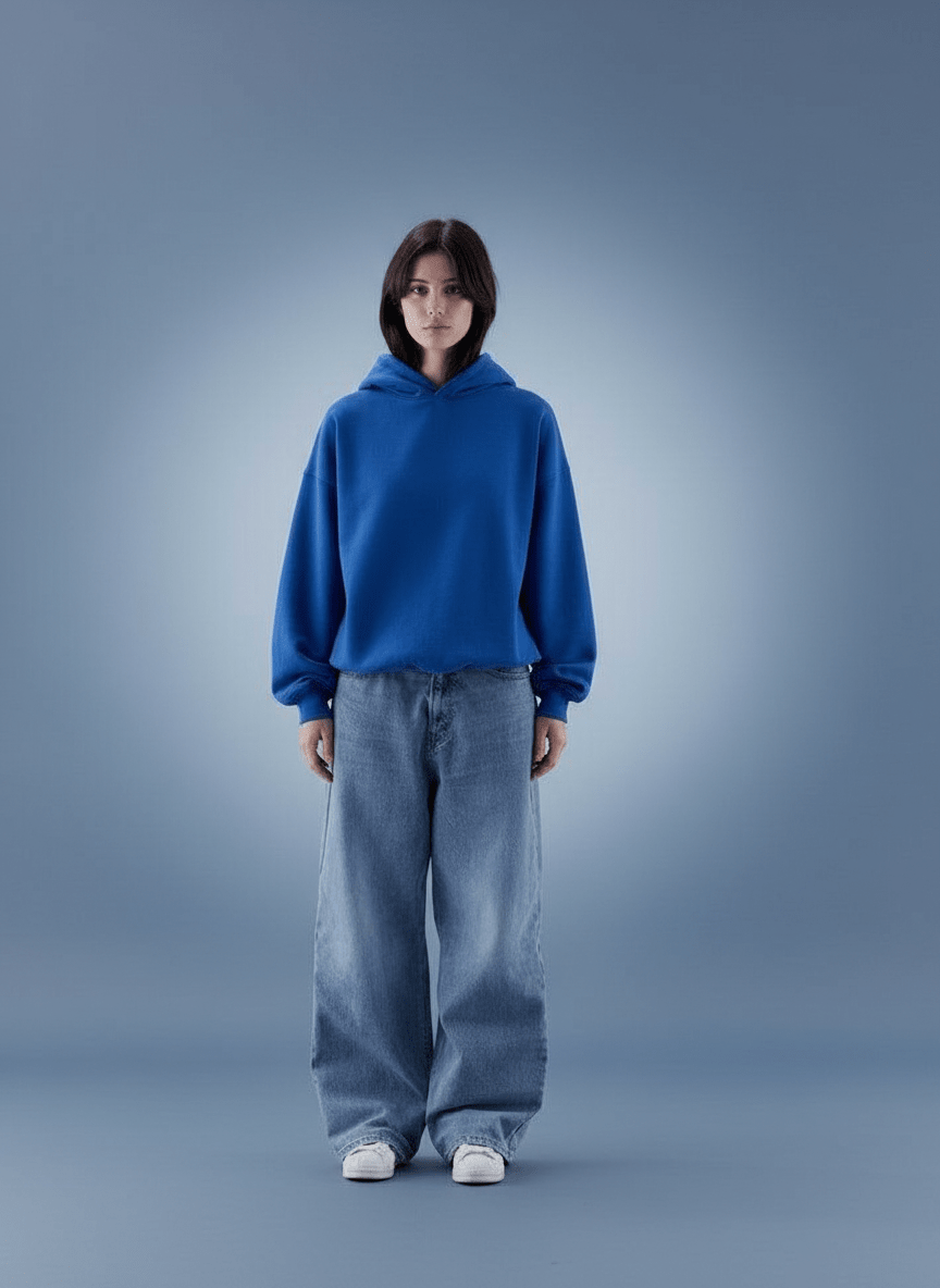 Royal Blue Oversize Hoodie - Awara Bacha