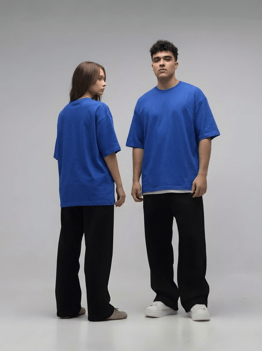 Royal Blue Oversize T-Shirt - Awara Bacha