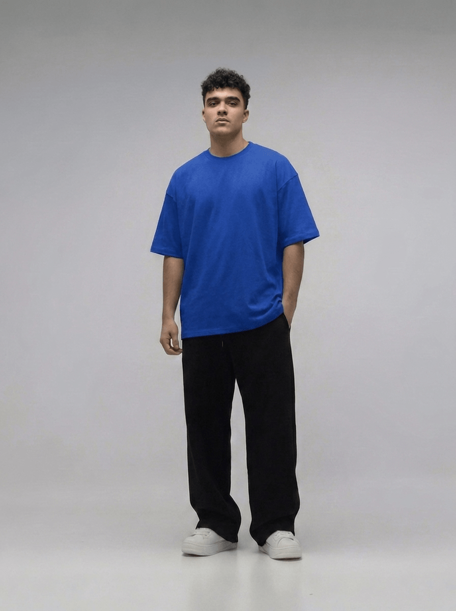 Royal Blue Oversize T-Shirt - Awara Bacha