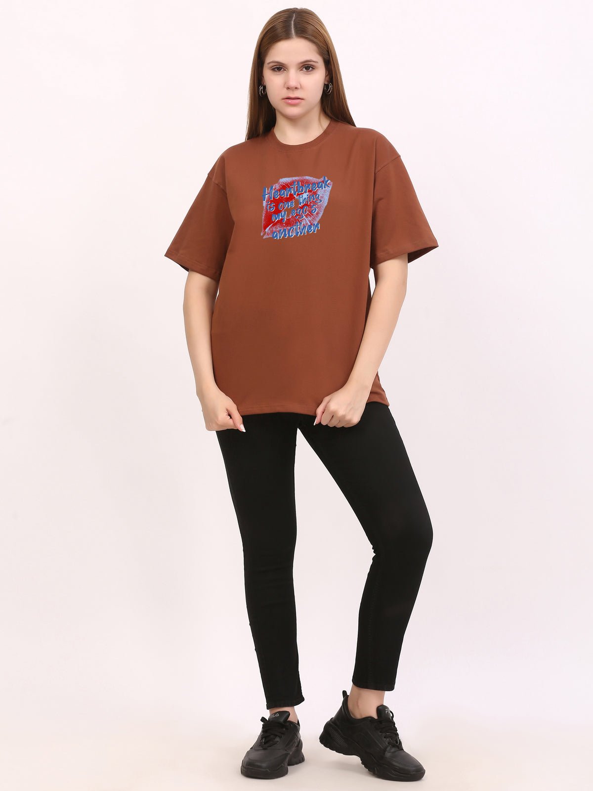 Sabrina Carpenter Brown Oversize T-Shirt - Awara Bacha