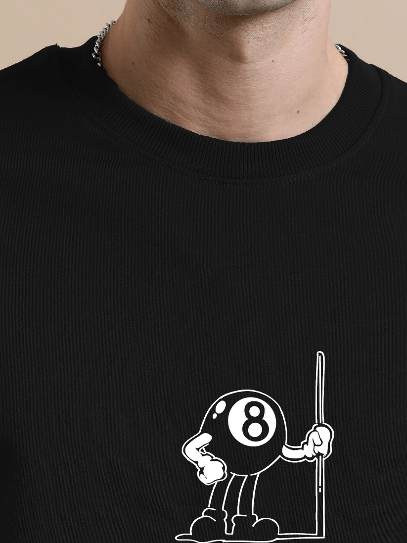 Snooker Pool Black Oversize T-Shirt - Awara Bacha