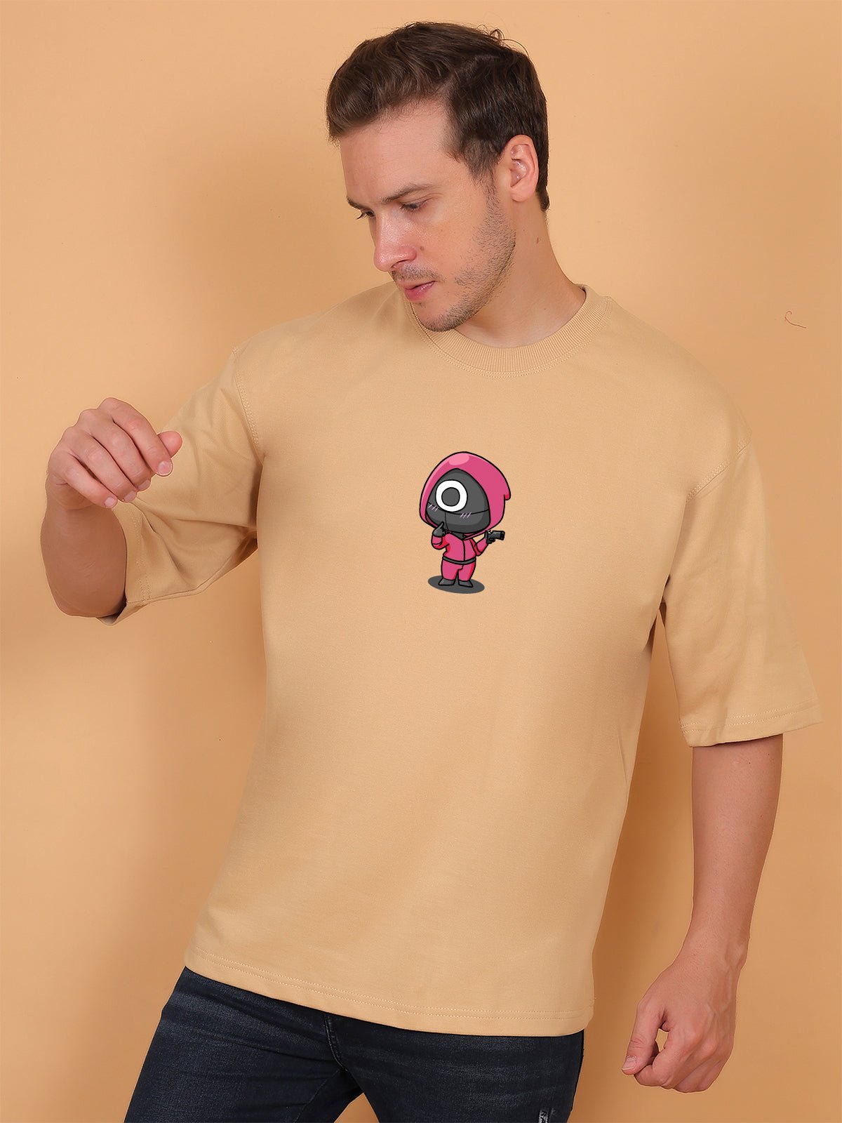 Squid Game Beige Oversize T-Shirt - Awara Bacha