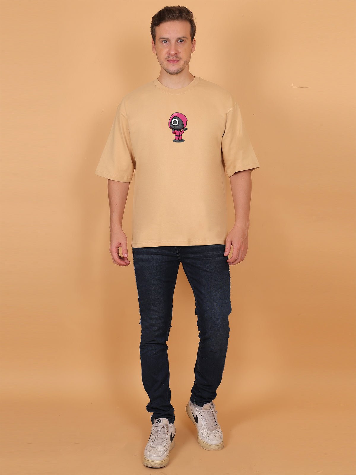 Squid Game Beige Oversize T-Shirt - Awara Bacha