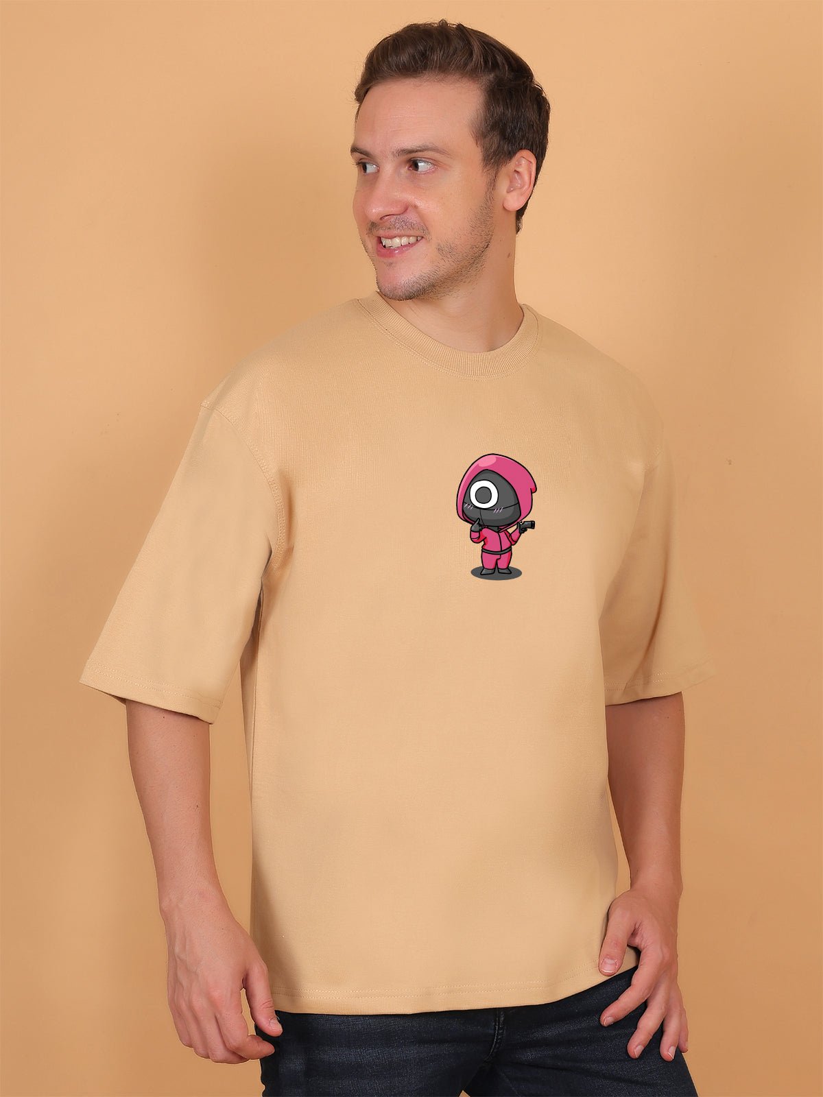 Squid Game Beige Oversize T-Shirt - Awara Bacha