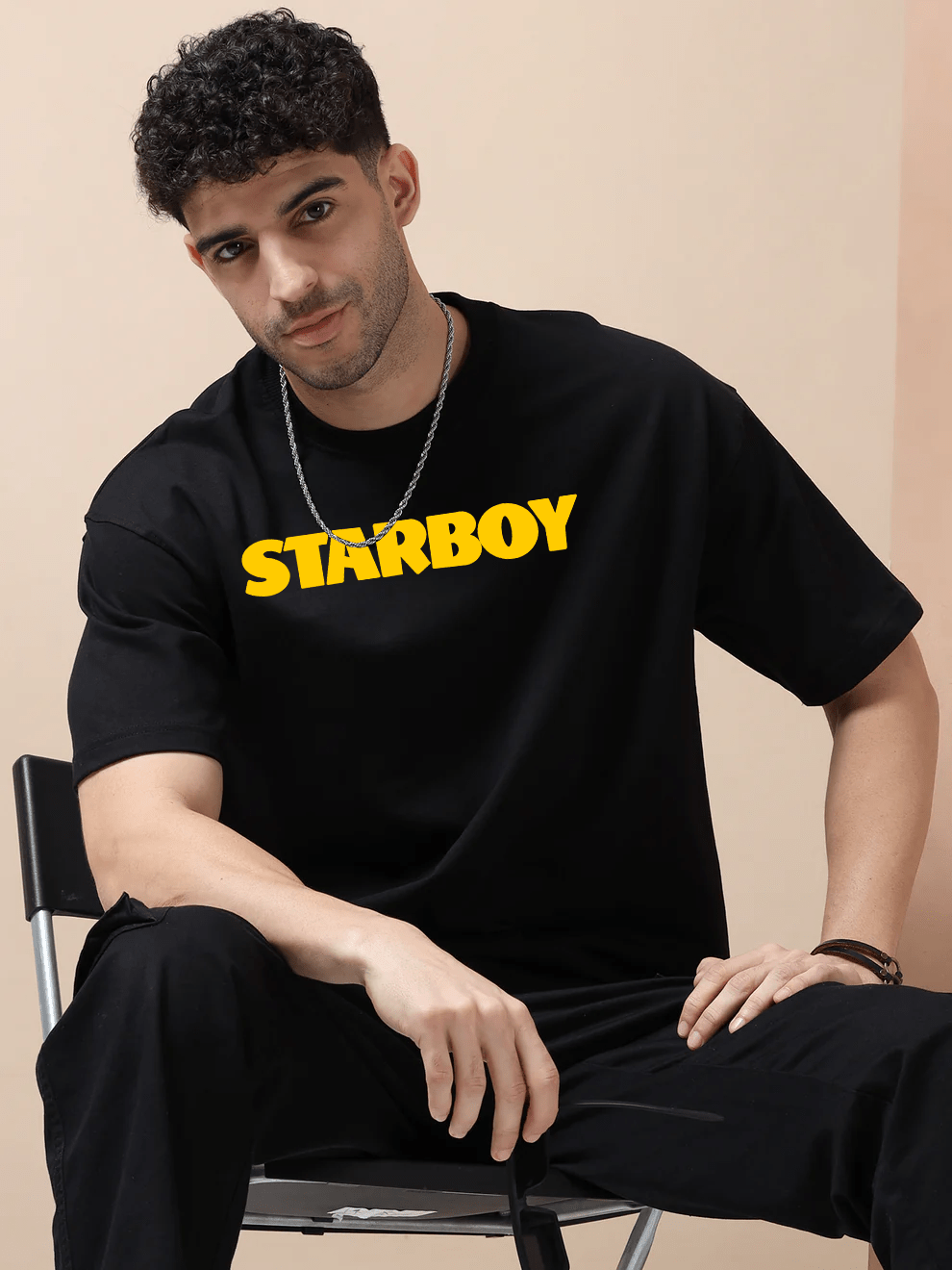 Starboy Black Oversize T-Shirt - Awara Bacha