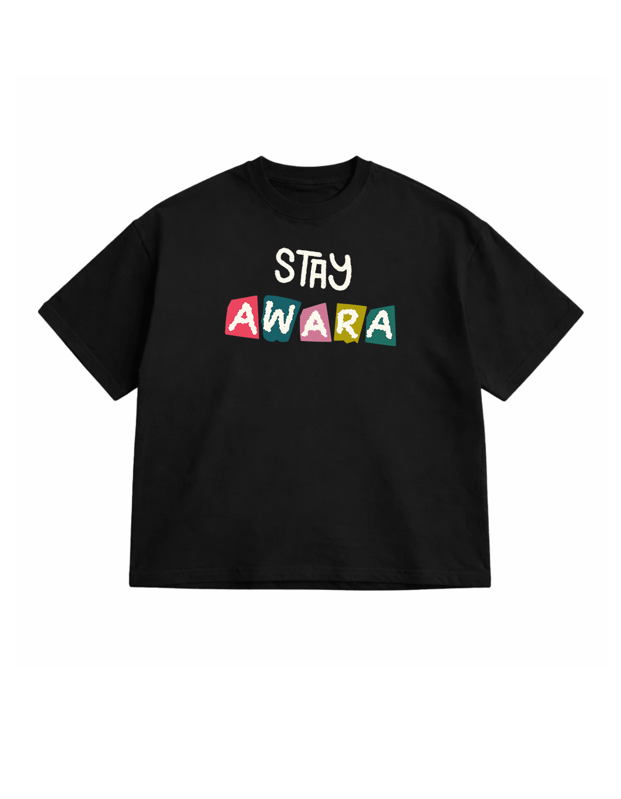 Stay Awara Black Oversize T-Shirt - Awara Bacha