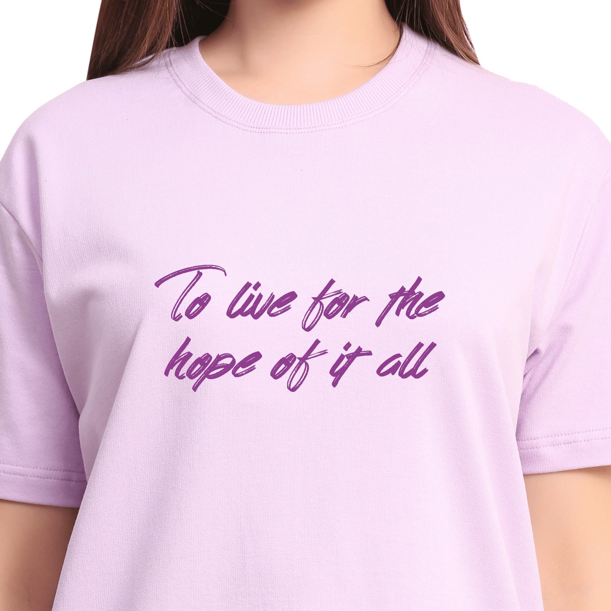 To live for the hope of it all Lavender Oversize T-Shirt - Awara Bacha