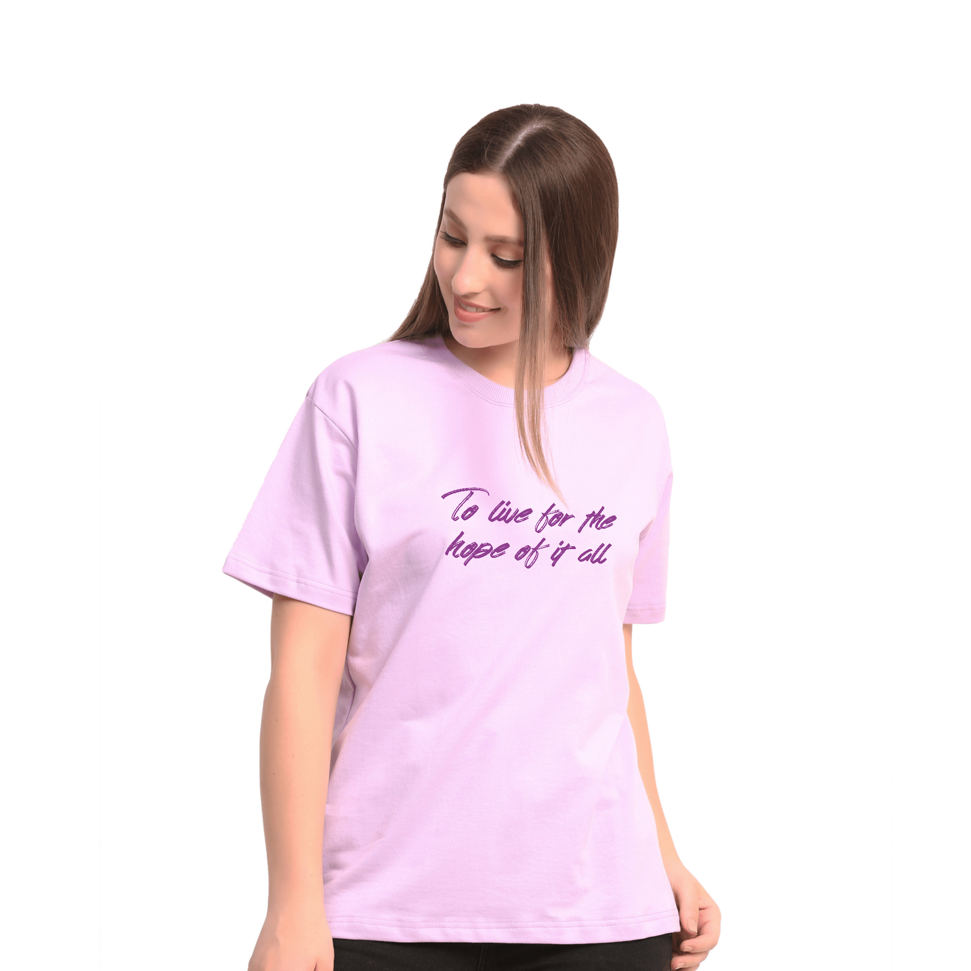 To live for the hope of it all Lavender Oversize T-Shirt - Awara Bacha