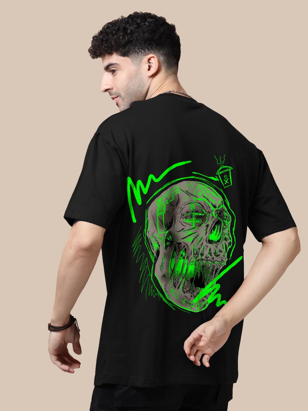Toxic Black Oversize T-Shirt - Awara Bacha