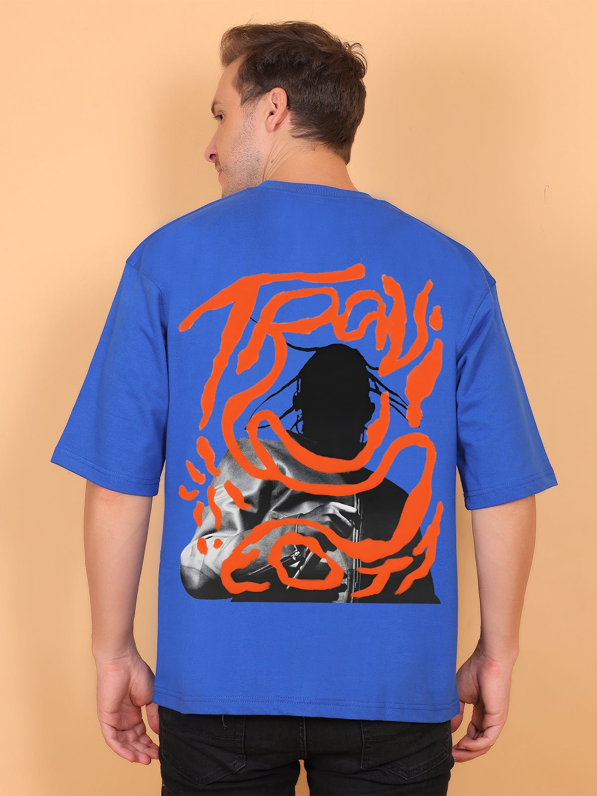 Travis Scott Blue Oversize T-Shirt - Awara Bacha
