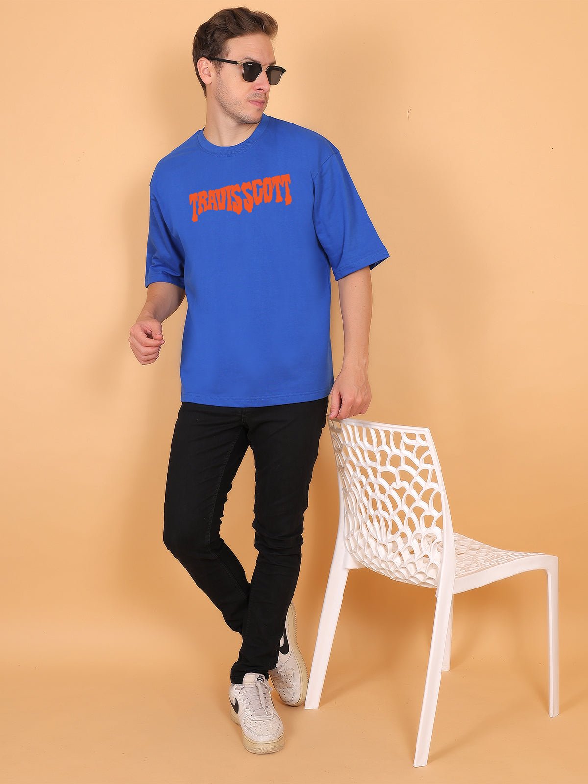 Travis Scott Blue Oversize T-Shirt - Awara Bacha