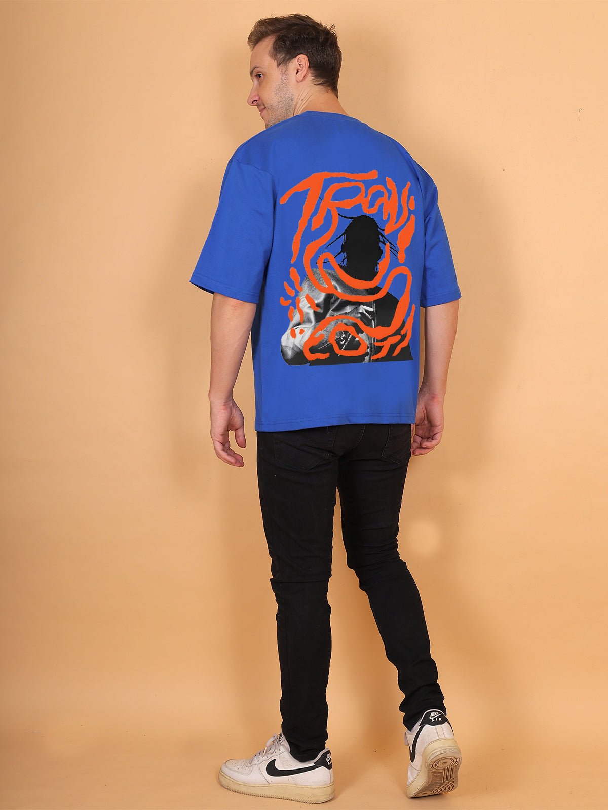 Travis Scott Blue Oversize T-Shirt - Awara Bacha