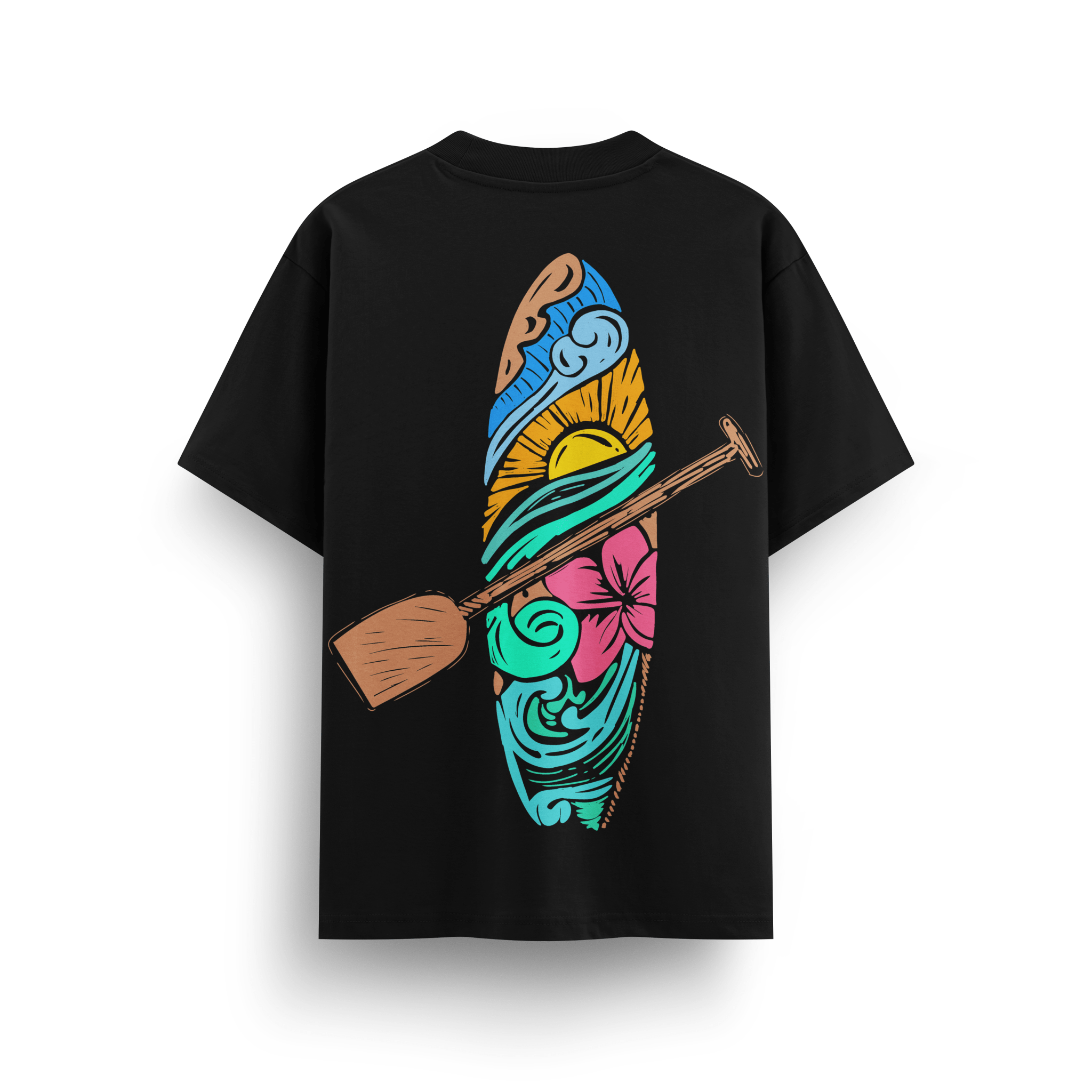 Vacation Mode on Black Oversize T-Shirt - Awara Bacha