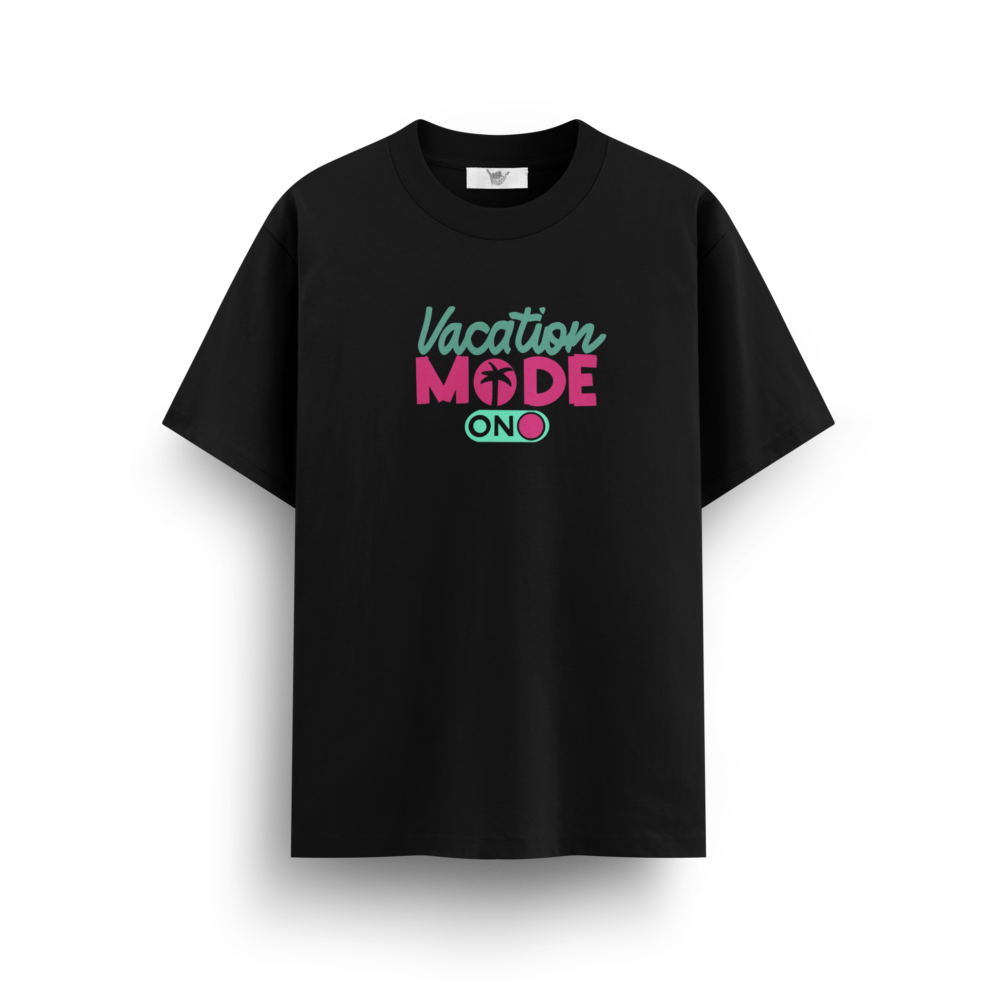 Vacation Mode on Black Oversize T-Shirt - Awara Bacha