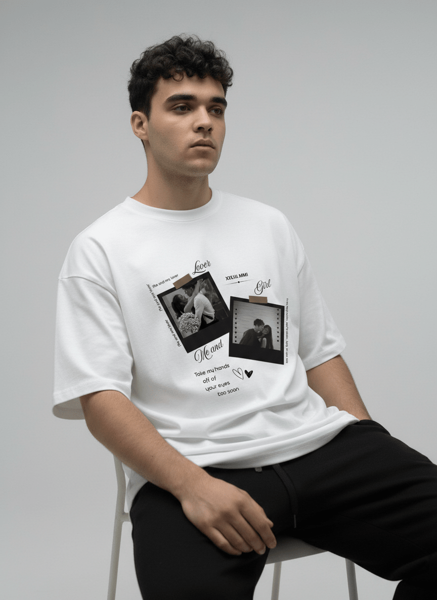 Your Love Story Printed Off-White T-Shirt - Awara Bacha